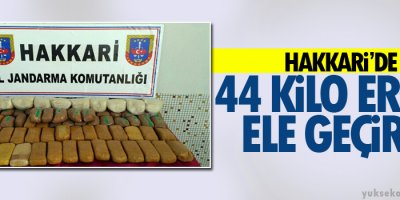 Hakkari'de 44 kilo eroin ele geçirdi