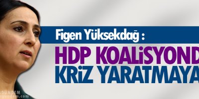 Yüksekdağ: HDP koalisyonda kriz yaratmayacak