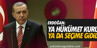 Erdoğan: Ya hükümet kurulacak ya da seçime gidilecek