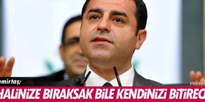 Demirtaş: Kendi halinize bıraksak bile kendinizi bitireceksiniz