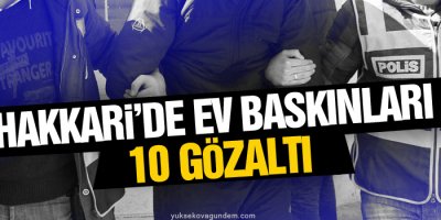 Hakkari'de 10 gözaltı