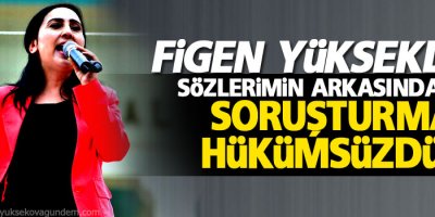 Yüksekdağ: Sözlerimin arkasındayım, soruşturma hükümsüzdür