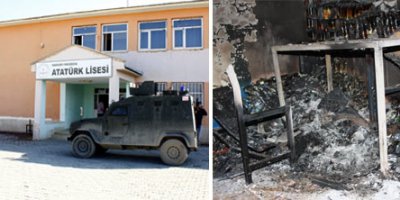 Yüksekova'da bir okul kundaklandı