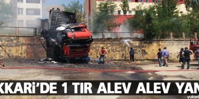 Hakkari'de 1 tır alev alev yandı