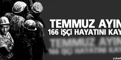 Temmuz’da 166 işçi hayatını kaybetti