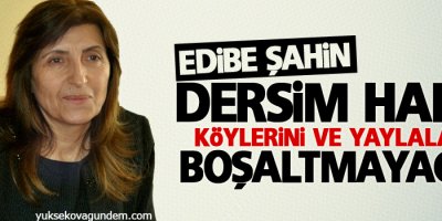 Şahin: Dersim halkı, köylerini ve yaylalarını boşaltmayacak