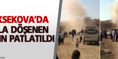 Yüksekova'da yola döşenen mayın patlatıldı