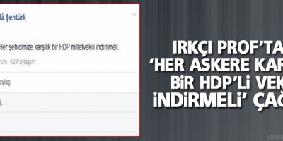 Irkçı Prof'tan 'Her askere karşılık bir HDP'li vekili indirmeli' çağrısı