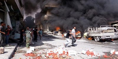 Bomba yüklü araç patladı