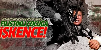 İsrail askerinden kolu alçılı Filistinli çocuğa gözaltı işkencesi!