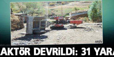 Traktör devrildi: 31 yaralı
