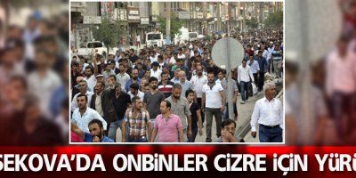 Yüksekova'da onbinler Cizre için yürüdü