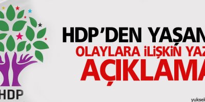 HDP’den yaşanan olaylara ilişkin yazılı açıklama