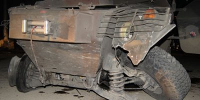 Patlama'da hasar gören zırhlı araç