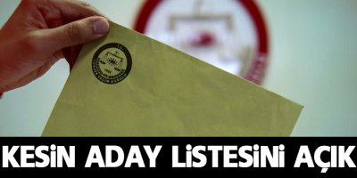 YSK kesin aday listesini açıkladı