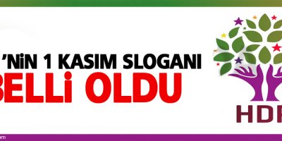 HDP'nin 1 Kasım sloganı belli oldu