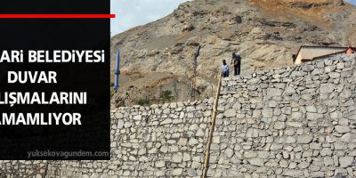 Hakkari Belediyesi duvar çalışmalarını tamamlıyor