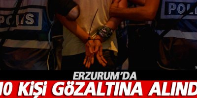 Erzurum'da 10 gözaltı