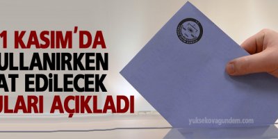 YSK, 1 Kasım'da oy kullanırken dikkat edilecek konuları açıkladı
