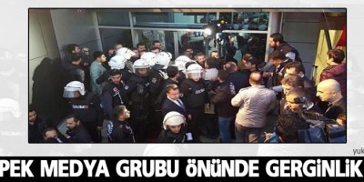 İpek Medya Grubu önünde gerginlik