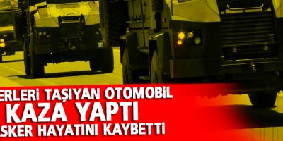 Askerleri taşıyan otomobil kaza yaptı