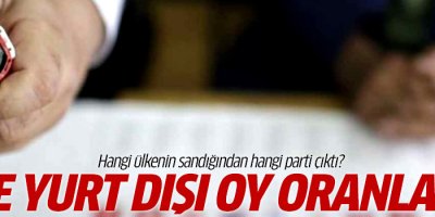 İşte yurt dışında oy oranları