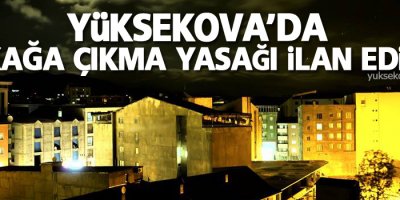 Yüksekova'da sokağa çıkma yasağı ilan edildi
