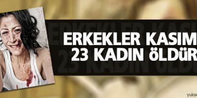 Erkekler Kasım’da 23 kadın öldürdü