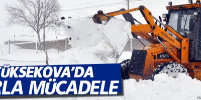 Yüksekova'da karla mücadele çalışması