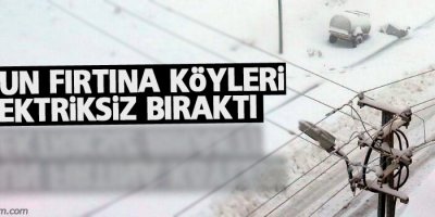 Yoğun fırtına köyleri elektriksiz bıraktı
