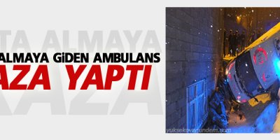 Hakkari'de hasta almaya giden ambulans kaza yaptı