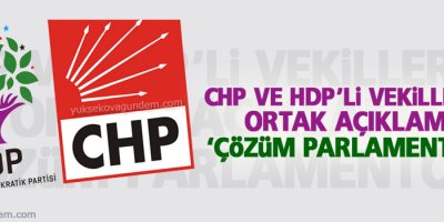CHP ve HDP’li vekillerden ortak açıklama: ‘Çözüm parlamentoda’
