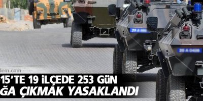 2015’te 19 İlçede 253 Gün Sokağa Çıkmak Yasaklandı