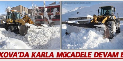 Yüksekova'da Karla mücadele devam ediyor