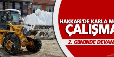 Hakkari'de karla mücadele çalışması