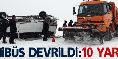 Minibüs devrildi: 10 yaralı