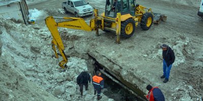 Donan içme suyu boruları için çalışma başlatıldı