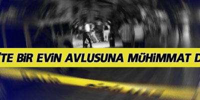 Kilis'te bir evin avlusuna mühimmat düştü