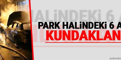 Park halindeki 6 araç kundaklandı