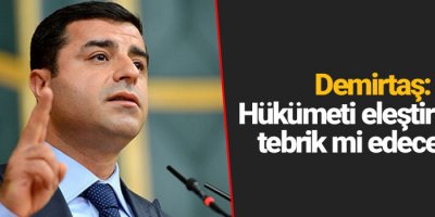 Demirtaş: Hükümeti eleştirmeyip tebrik mi edeceğiz?