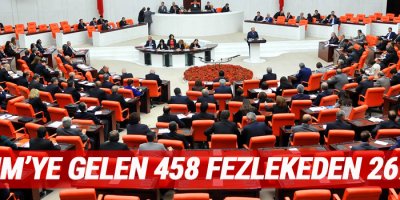 TBMM'ye gelen 458 fezlekeden 267'si...