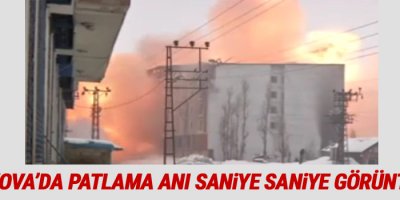 Yüksekova’da bir binada meydana gelen patlama böyle görüntülendi