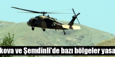 Yüksekova ve Şemdinli'de bazı bölgeler yasaklandı