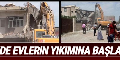 İdil'de evlerin yıkımına başlandı
