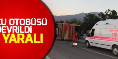 Elazığ'da yolcu otobüsü devrildi