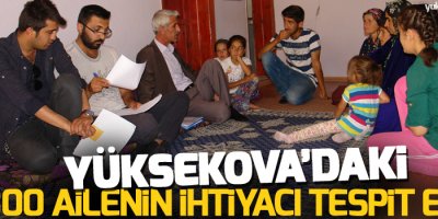 Yüksekova'daki 1800 Ailenin İhtiyacı Tespit Edildi