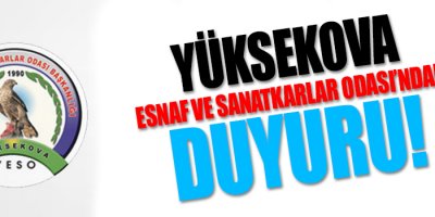 Esnaf sanatkarlar odası'ndan duyuru