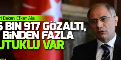 İçişleri Bakanı Ala, 25 bin 917 gözaltı, 13 binden fazla tutuklu var