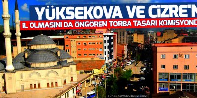 Torba tasarı komisyondan geçti, Yüksekova ve Cizre il oluyor