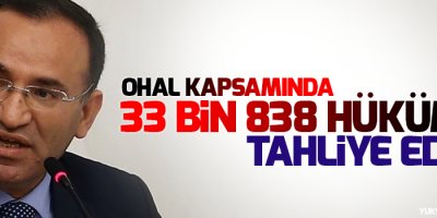Bozdağ: OHAL kapsamında 33 bin 838 hükümlü tahliye edildi
